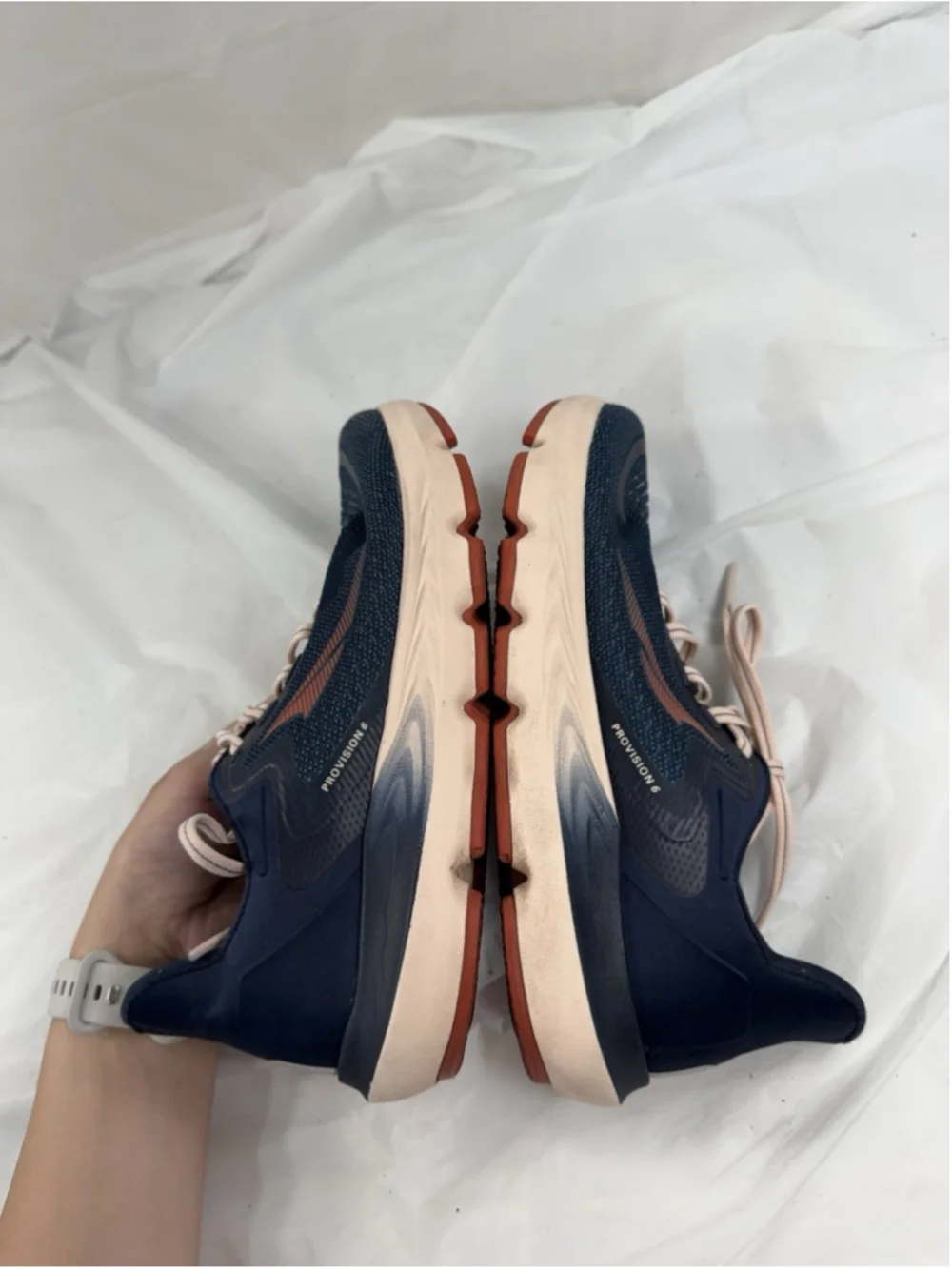 Altra Provision 6 Women's Size 7.5 Shaped Running Shoe ‘Navy/Peach’ AL0A5488445